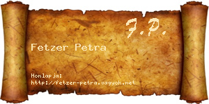 Fetzer Petra névjegykártya